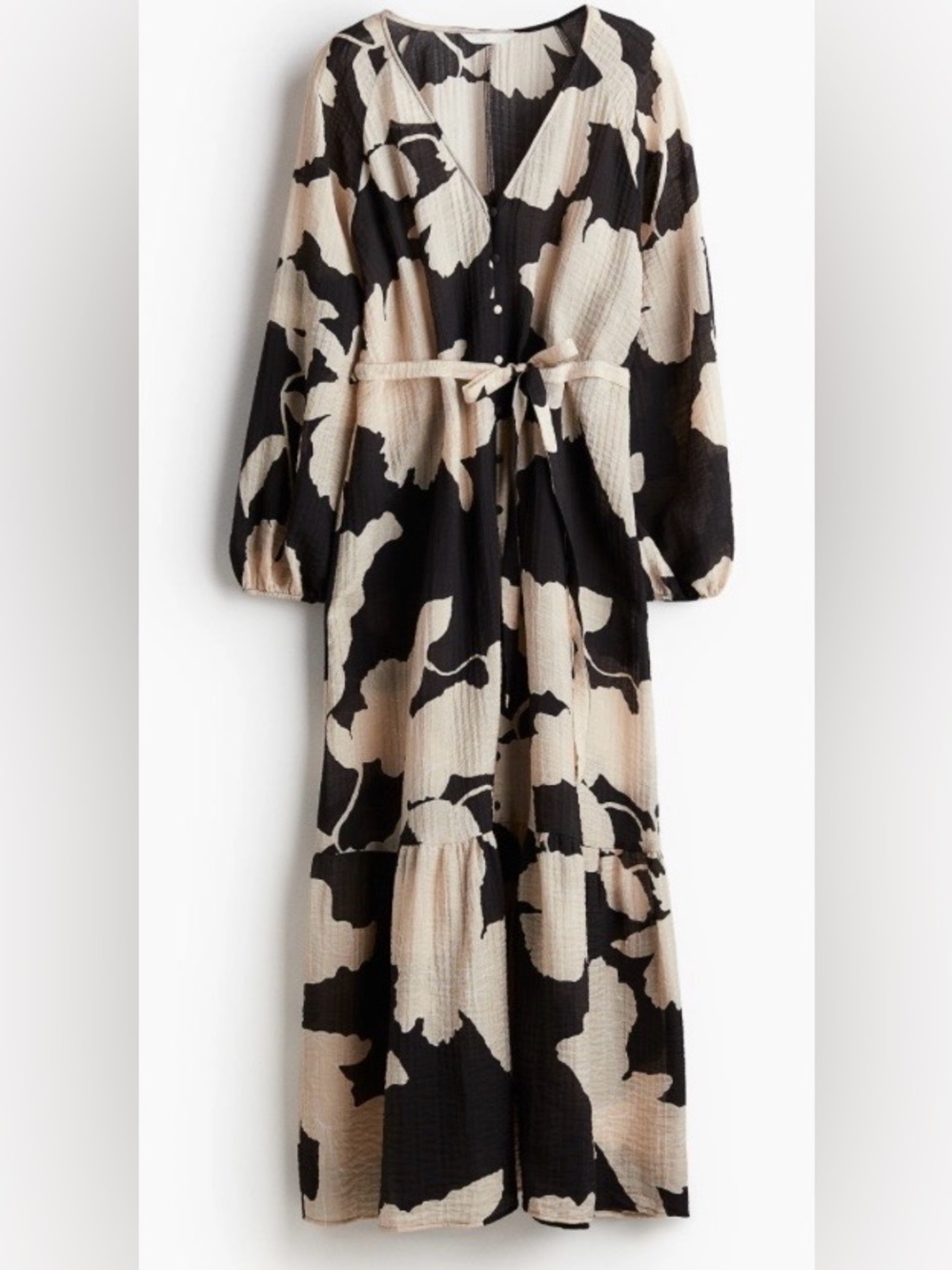 H&M long cream and black dress ladies size XxL